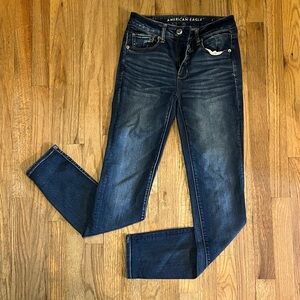 American Eagle Outfitters Women's Dark Blue Skinny Jeans 2-LONG